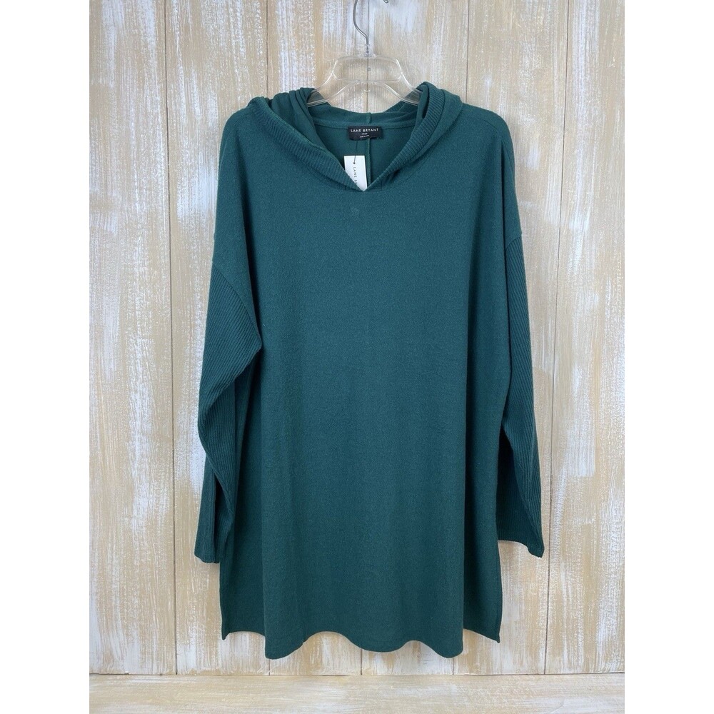 NWT Lane Bryant Women's Soft Green Hooded Sweater Size 18/20 *read